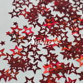 Red Retro Stars Shape Glitter - Red Glitter